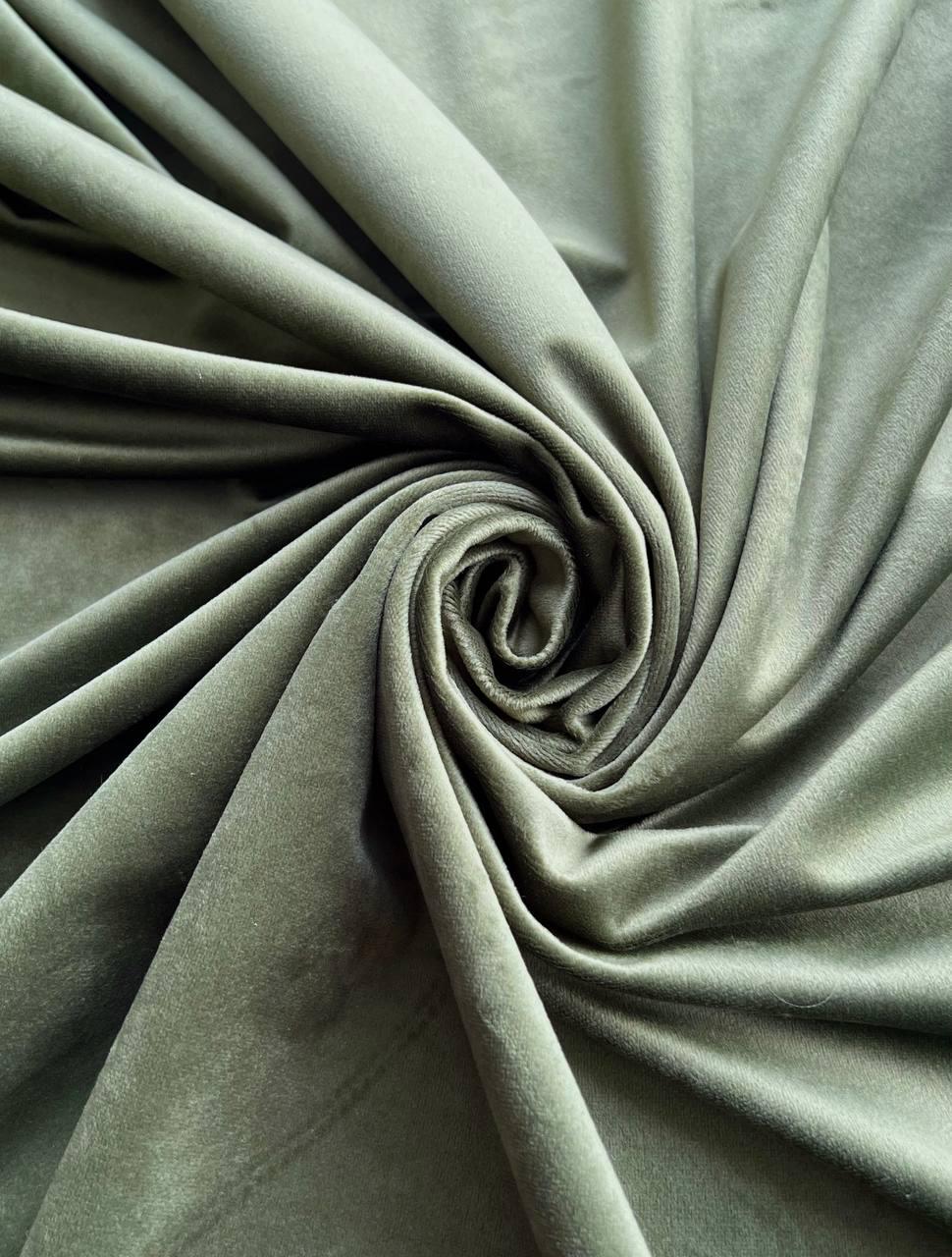 Штора велюрова на тасьмі 6 см 150х250 см Зелений (К0130-11-1-Т43)