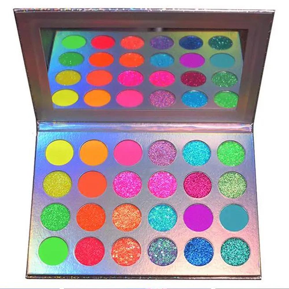 Грим для обличчя неонові та глітерні тіні для повік 24 кольори