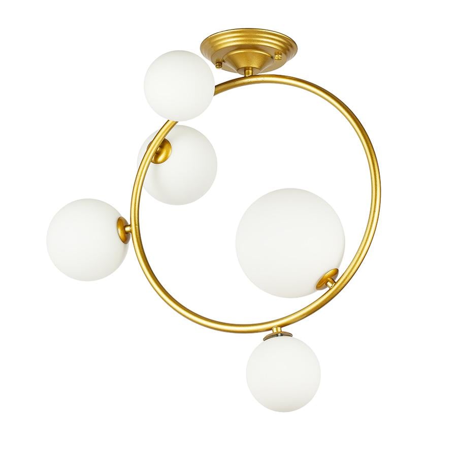 Люстра молекула потолочная Levistella 918LP267-5 SGGD/WH плафоны белые Золотой