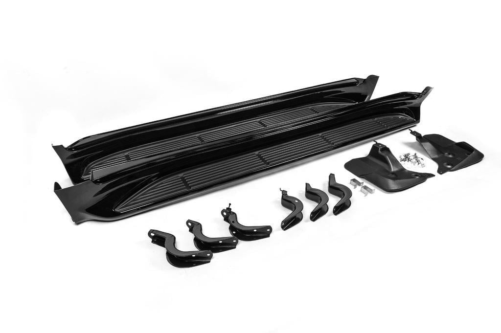 Пороги боковые 1234 Upgrade 2015-2021 для Toyota Land Cruiser 200 Черный (66867)