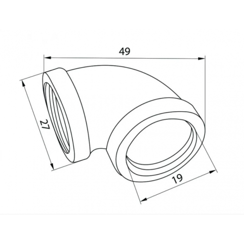 З'єднання для труби кутове Sigma d 19 мм Чорний (714272) - фото 2