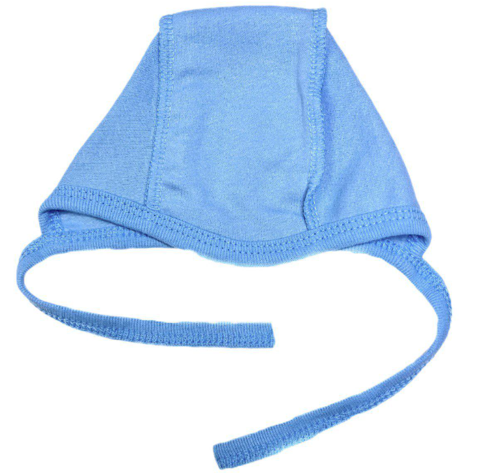 Шапочка-чепчик RoyalBaby №8 с завязками 0-3 мес. Голубой (386-822)