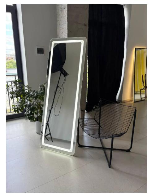 Зеркало безрамное напольное с закругленными углами на ножке с подсветкой Zkrsv 170х60 см Белый (29067481)