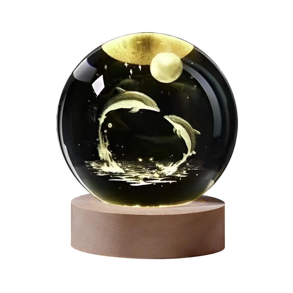 Ночник-светильник Дельфины с хрустальным шаром (13405729)