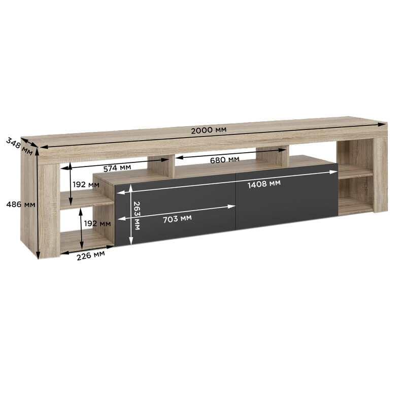 Тумба під телевізор Джеко 200 із 5 полицями Дуб сонома/Антрацит (26640100) - фото 2