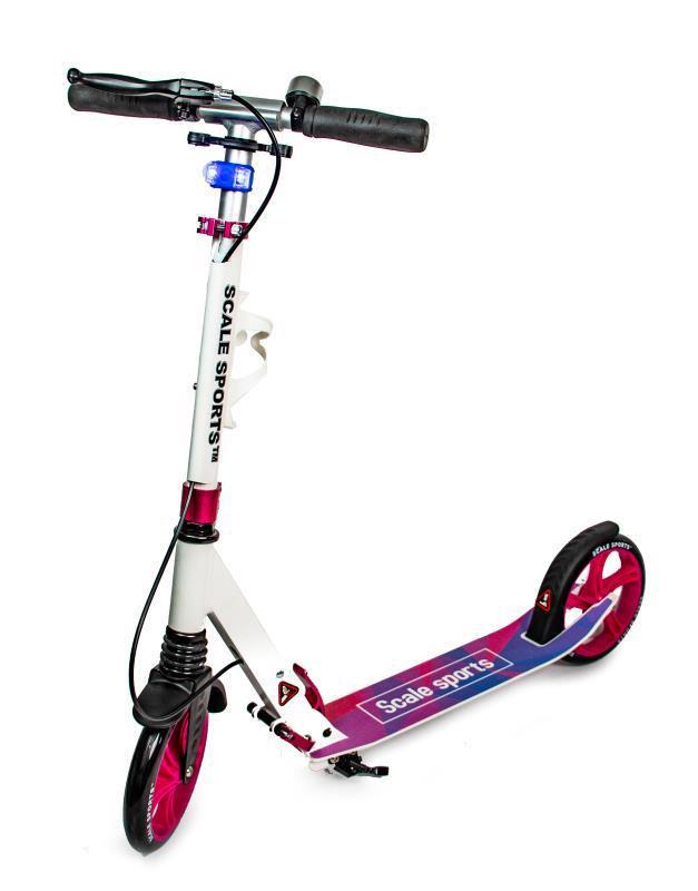 Самокат двухколесный Scale Sport SS-08 ручной тормоз Розовый (3290)