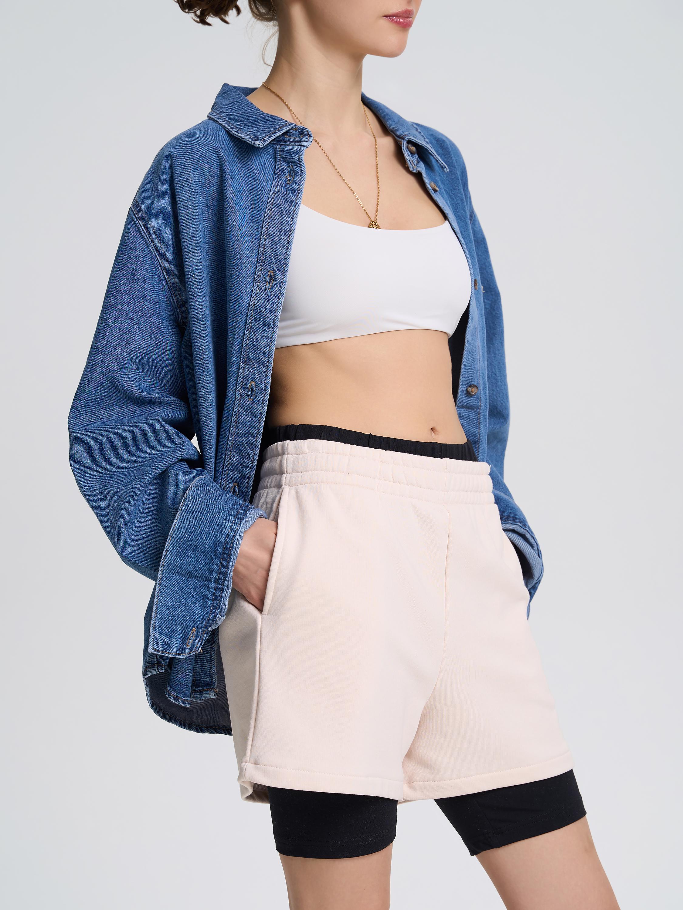 Шорты женские короткие ROZA 231112 M Бежевый (4824005716201) - фото 7 Шорты женские короткие ROZA 231112 M Бежевый (4824005716201) - фото 7