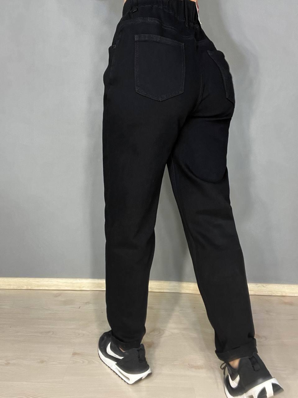 Джинси жіночі Vanver 81888 mom jeans relax comfort талія на резинці р. 34 Чорний (3844) - фото 4