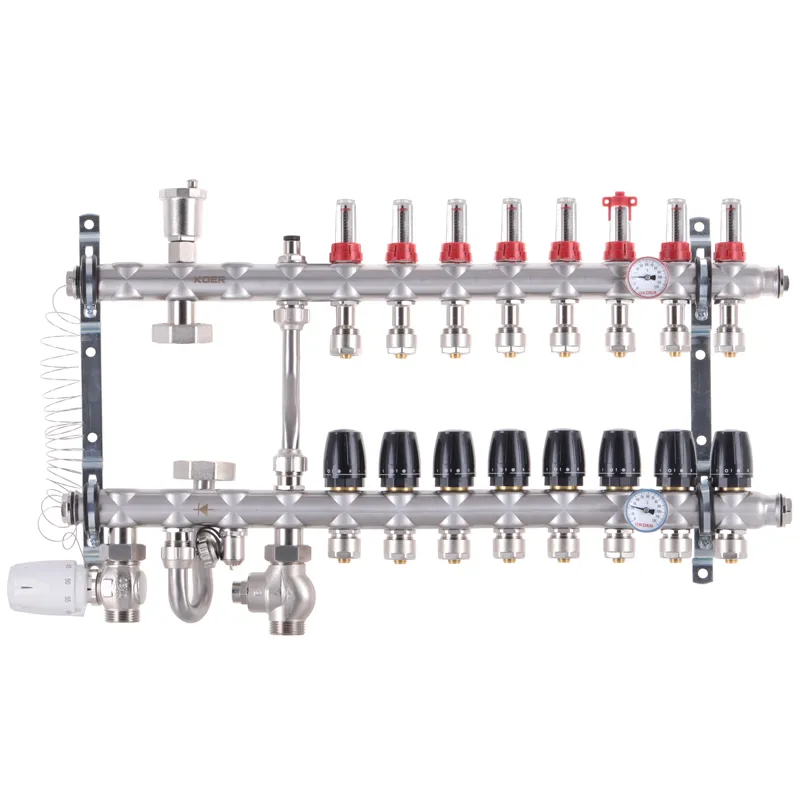 Коллектор со встроенной смешивательным узлом KOER KR.S1012-8 1"х8 SUS304 и евроконус 3/4-16 (KR2941)