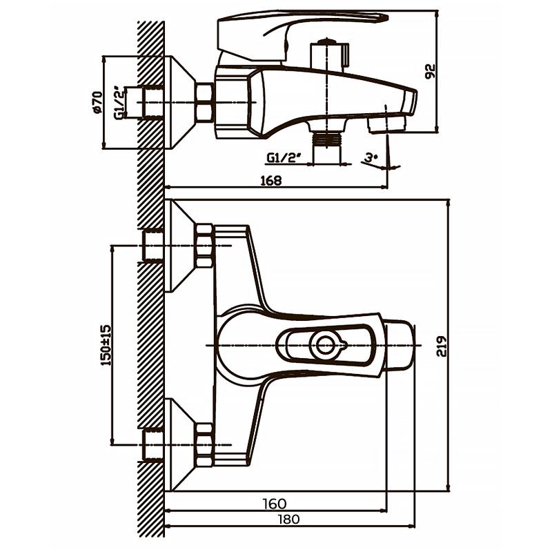 Смеситель для ванны Haiba GERMES 009 (HB0141) - фото 2 Смеситель для ванны Haiba GERMES 009 (HB0141) - фото 2