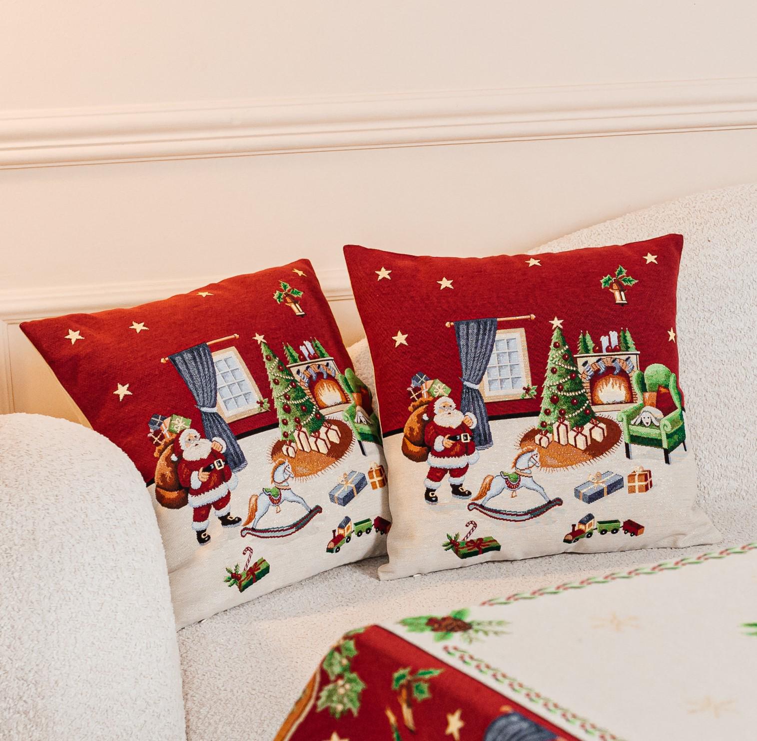 Наволочка новогодняя гобеленовая без наполнения 45х45 см (HOGAR-PC) - фото 2 Наволочка новогодняя гобеленовая без наполнения 45х45 см (HOGAR-PC) - фото 2