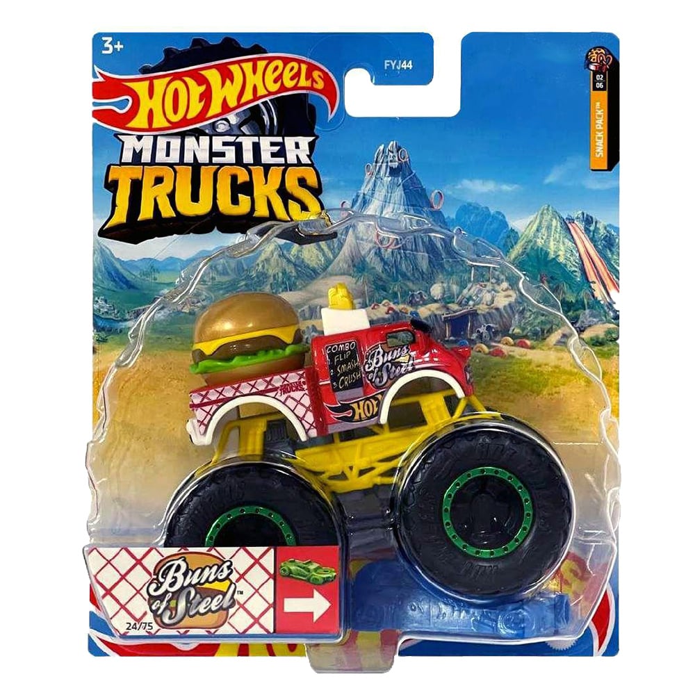 Базовая коллекционная машинка-внедорожник Hot Wheels серии Monster Trucks Snack Pack-Buns of Steel 164