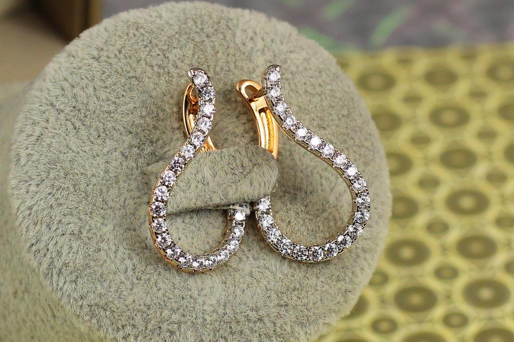 Серьги Xuping Jewelry Дужка с родием 2,8 см Золотистый (2187115568)