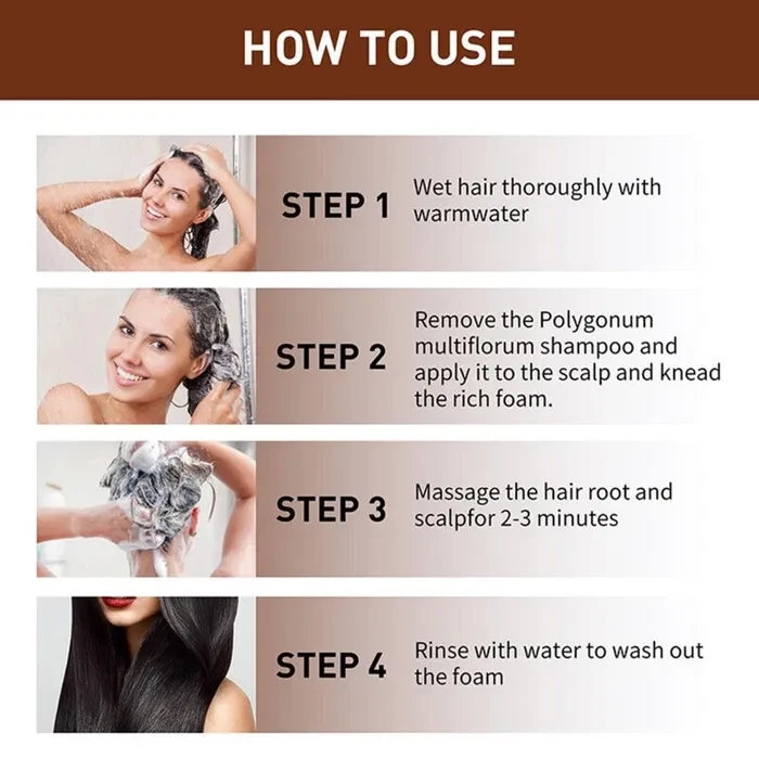 Мыло-шампунь Polygonum Soap для затемнения седых волос и ухода Черный - фото 7