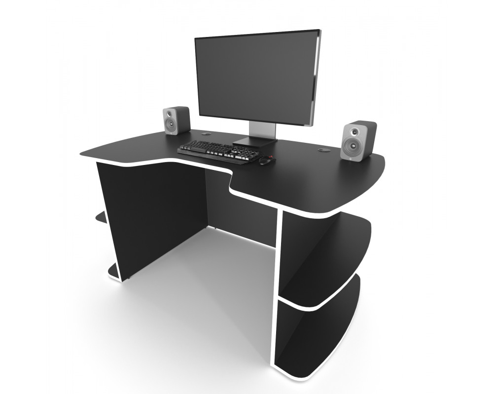 Компьютерный стол Zeus Flok2 Черный/Белый (645381d37f5fa2653240709d)