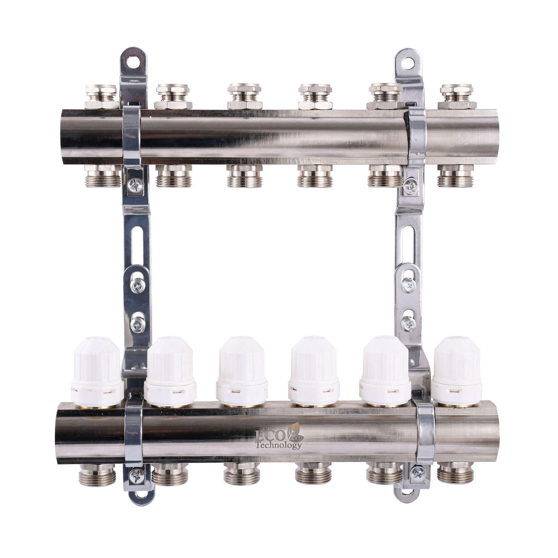 Колектор з регуляторами та кріпленням Eco 001С 1″х6 (000008836)