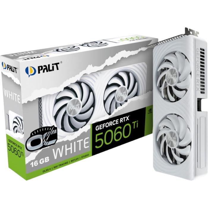 Відеокарта Palit NVIDIA GeForce RTX 5060 Ti OC 16 Гб 28000 MHz White (NE7506TU19T1-GB2061M) - фото 5 Відеокарта Palit NVIDIA GeForce RTX 5060 Ti OC 16 Гб 28000 MHz White (NE7506TU19T1-GB2061M) - фото 5