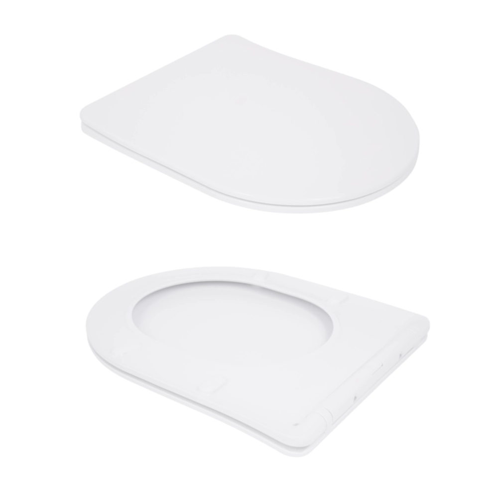 Унітаз підвісний Long 52 см безободковий круглий із сидінням Soft-close та системою змиву Tornado Qtap Swan Ultra Quite Білий (QT16335180W_NEW) - фото 4