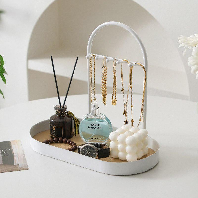 Органайзер для украшений и аксессуаров металлический для сережек кольца и цепочки Белый Органайзер для украшений и аксессуаров металлический для сережек кольца и цепочки Белый