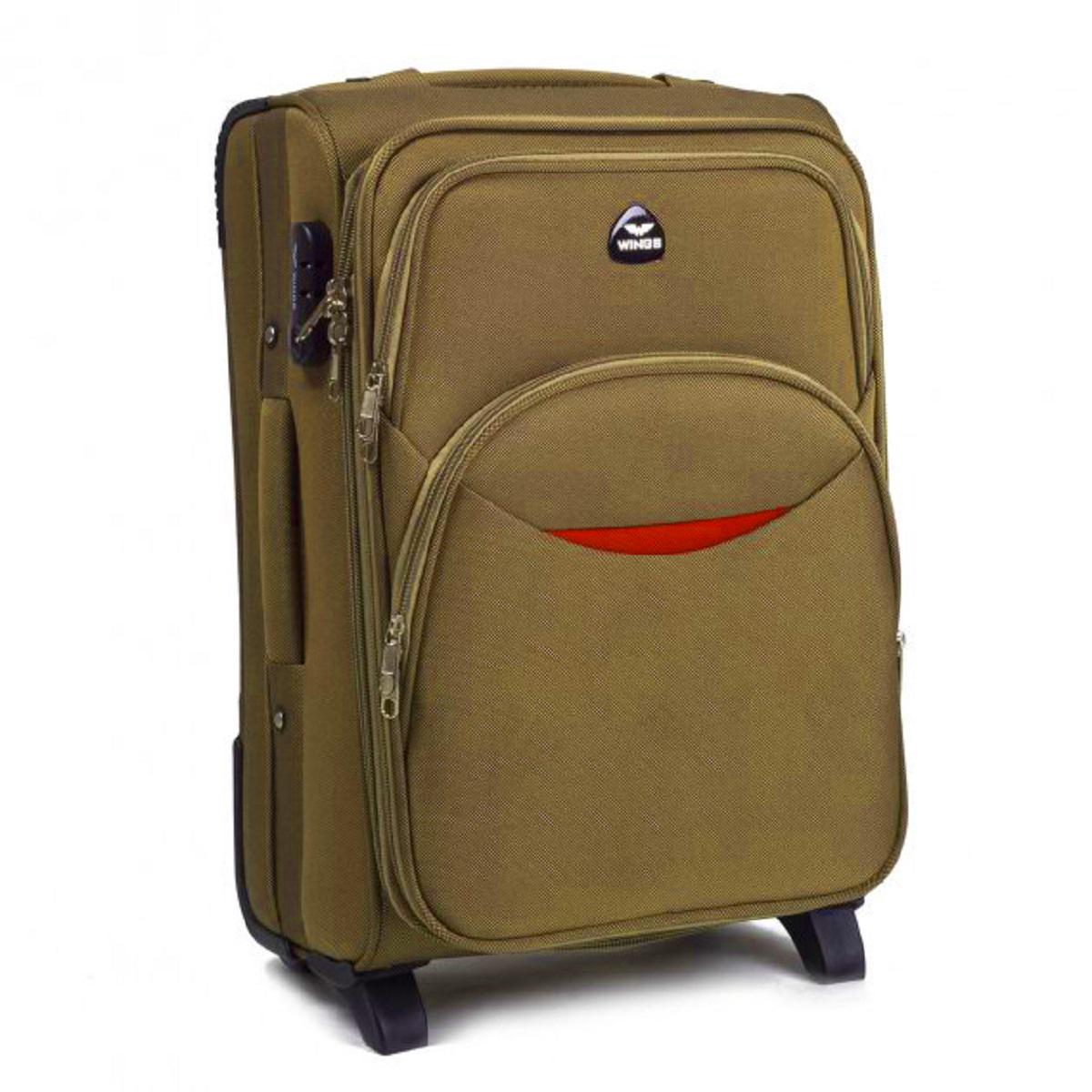 Валіза тканинна Wings 1708 мала з усмішкою 2 колеса Світло-коричневий (Vt00235)