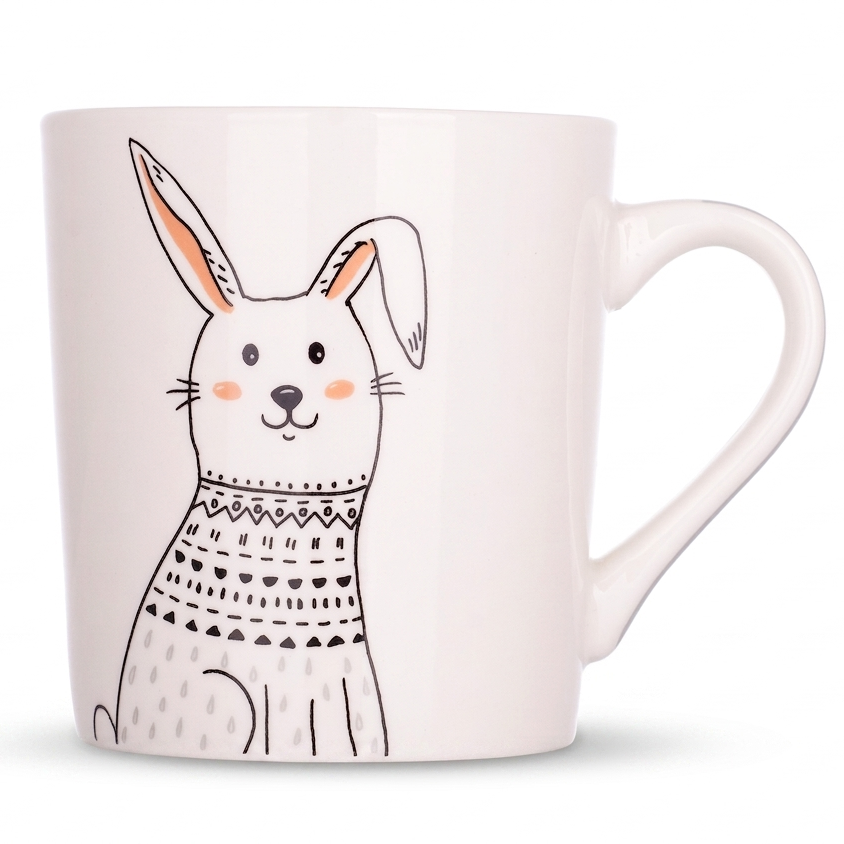 Чашка фарфоровая для чая и кофе Limited Edition BUNNY 250 мл Белый (D76-L1272B)