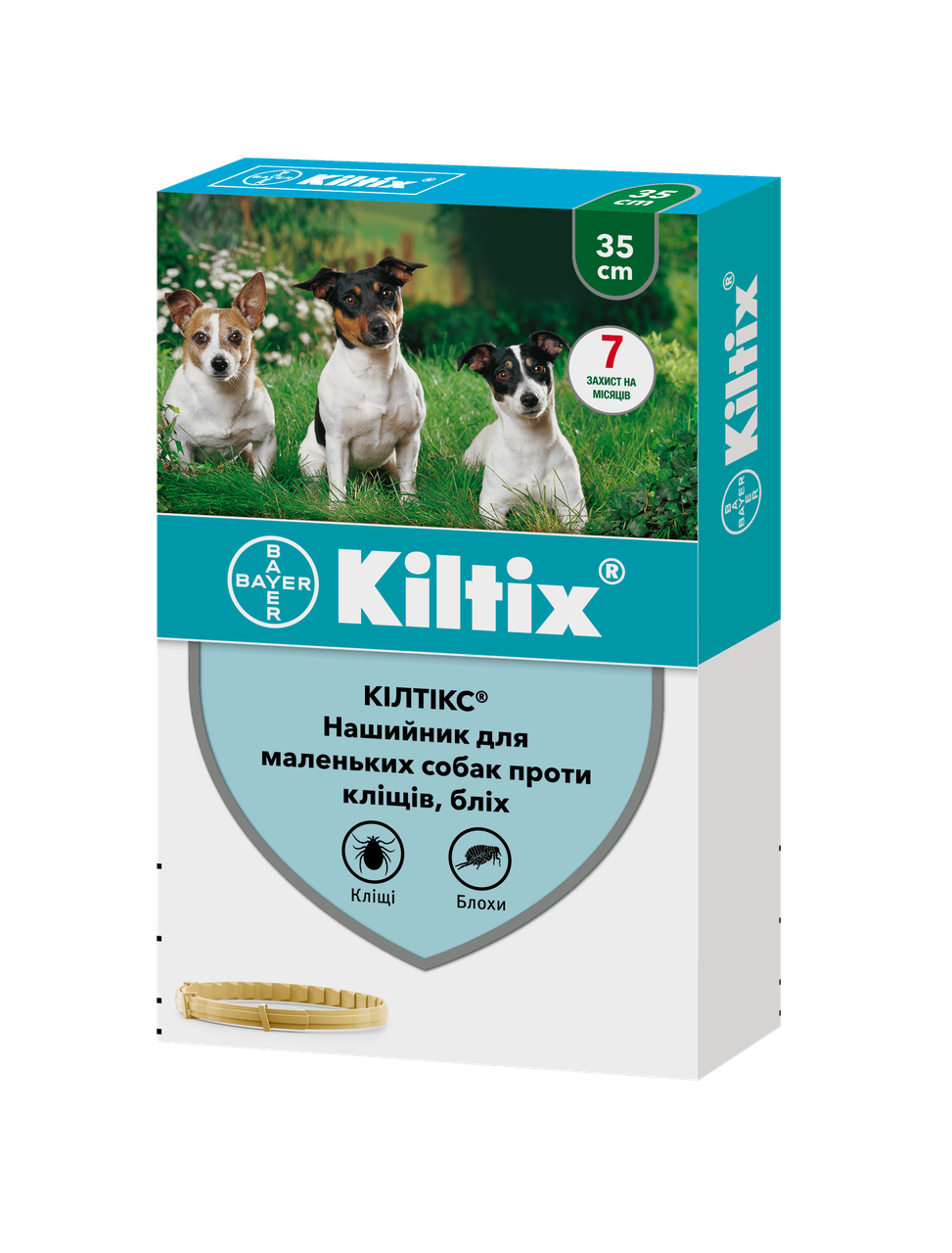 Нашийник від бліх і кліщів Bayer Kiltix для маленьких собак 35 см (1139108086) - фото 1 Нашийник від бліх і кліщів Bayer Kiltix для маленьких собак 35 см (1139108086) - фото 1