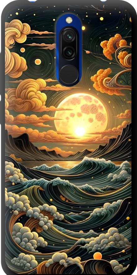 Чехол на Xiaomi Redmi 8 Арт волны (6332b-1806-42517)