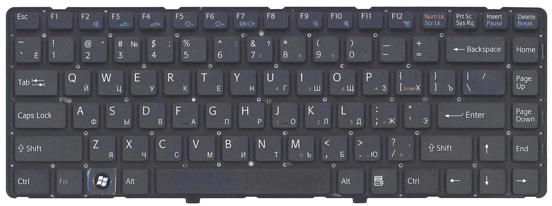 Клавиатура для ноутбука Sony Vaio VPC-EA Black