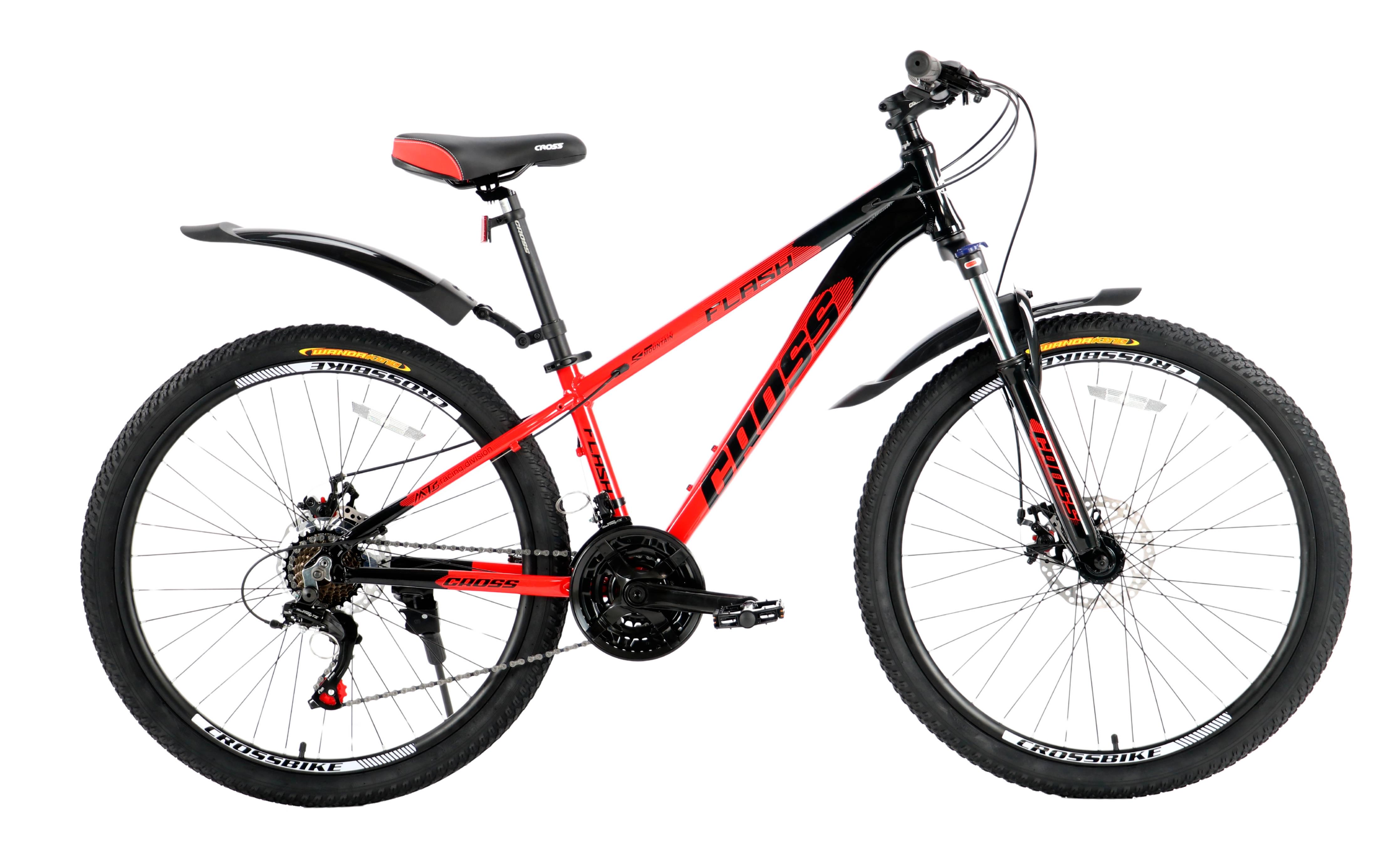 Велосипед Cross Flash 2024 27,5" 17" Червоно-чорний