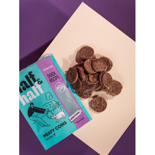 Ласощі для собак Half&Half у формі м'ясних монеток з качкою 100 г - фото 5 Ласощі для собак Half&Half у формі м'ясних монеток з качкою 100 г - фото 5