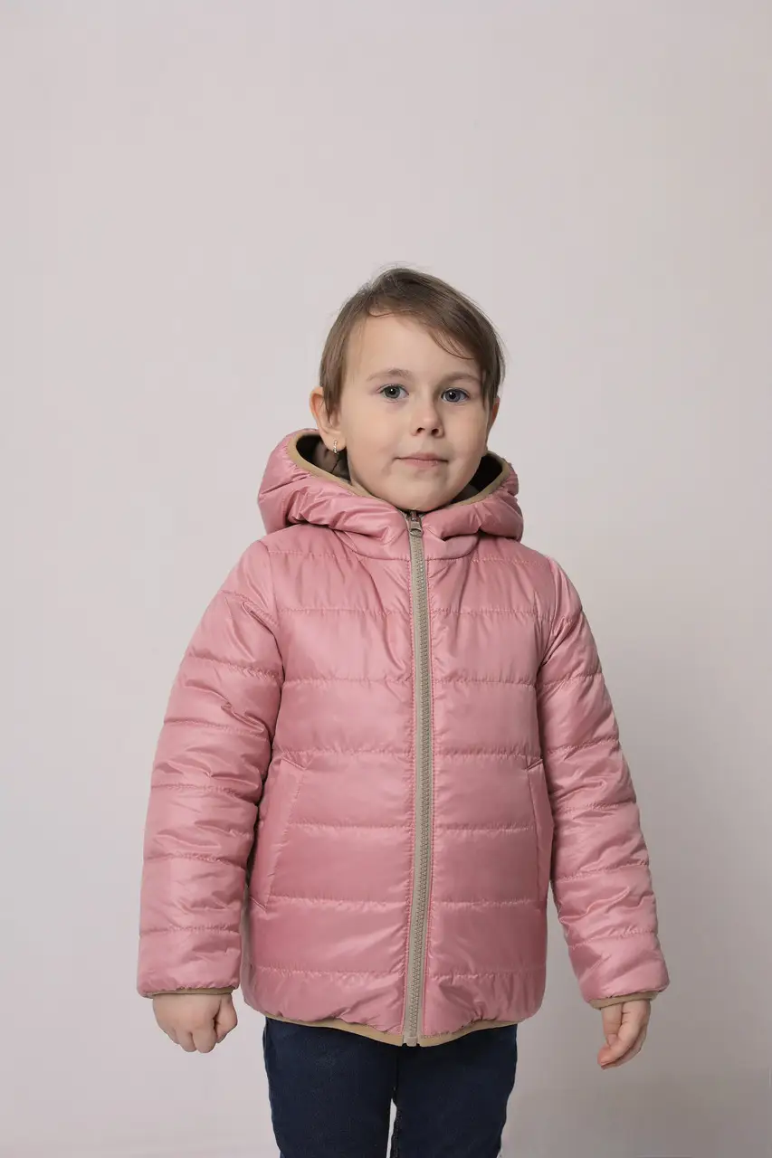 Куртка детская Саша двухсторонняя на девочку 140 см Бежевый/Розовый (саша-р140) - фото 7 Куртка детская Саша двухсторонняя на девочку 140 см Бежевый/Розовый (саша-р140) - фото 7