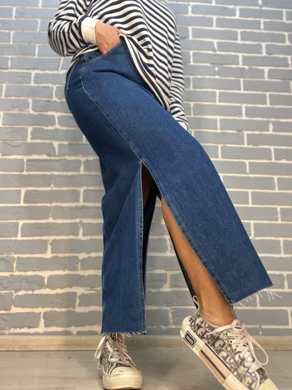 Спідниця жіноча Zeo Basic 3808 джинсова розрізи по боках довга р. 34 Синій (1169) - фото 9 Спідниця жіноча Zeo Basic 3808 джинсова розрізи по боках довга р. 34 Синій (1169) - фото 9