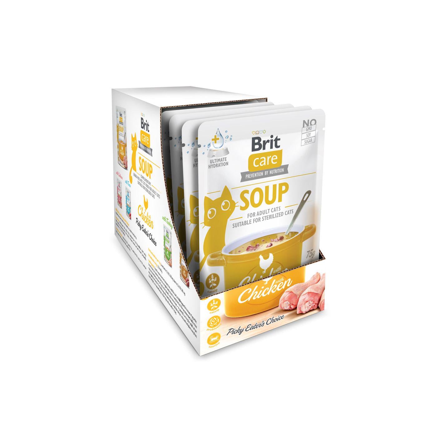 Корм вологий Brit Care Soup Chicken д/котів суп з куркою 75 г 15 шт. (101152_набір)