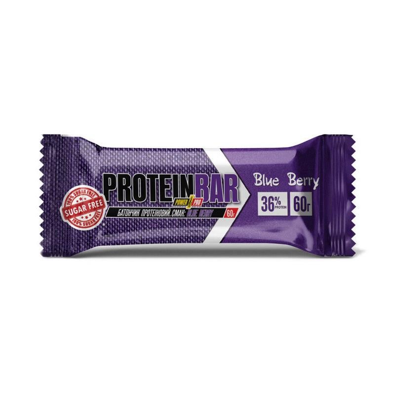 Протеиновый батончик 21 г белка без сахара Power Pro 36% 60 г Черника