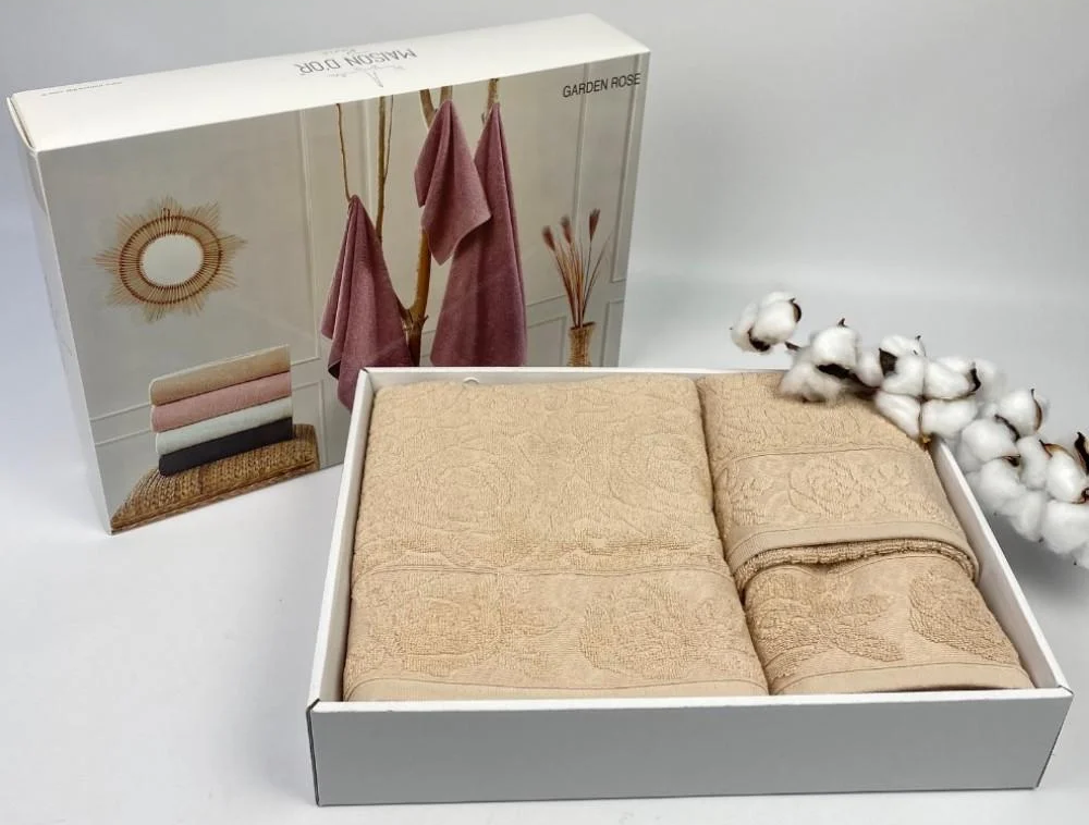Набір рушників Maison D'or Garden Rose 30х50/50х100/70х140 см Бежевий