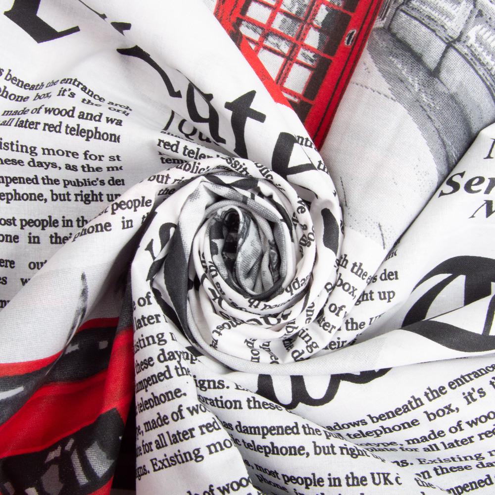 Ткань бязь ранфорс для постельного белья GOLD LUX 125 гр/м2 220 см (GLux-5197 Лондон News)