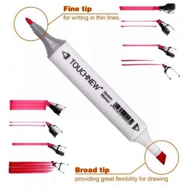 Набор двусторонних маркеров для рисования и скетчинга в пластиковом боксе 60 цветов (EL-1905-60) - фото 4 Набор двусторонних маркеров для рисования и скетчинга в пластиковом боксе 60 цветов (EL-1905-60) - фото 4