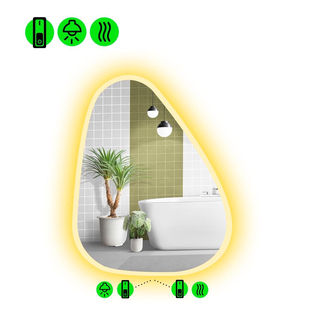 Зеркало с LED подсветкой Doccia 3 100x80 см (8737119)
