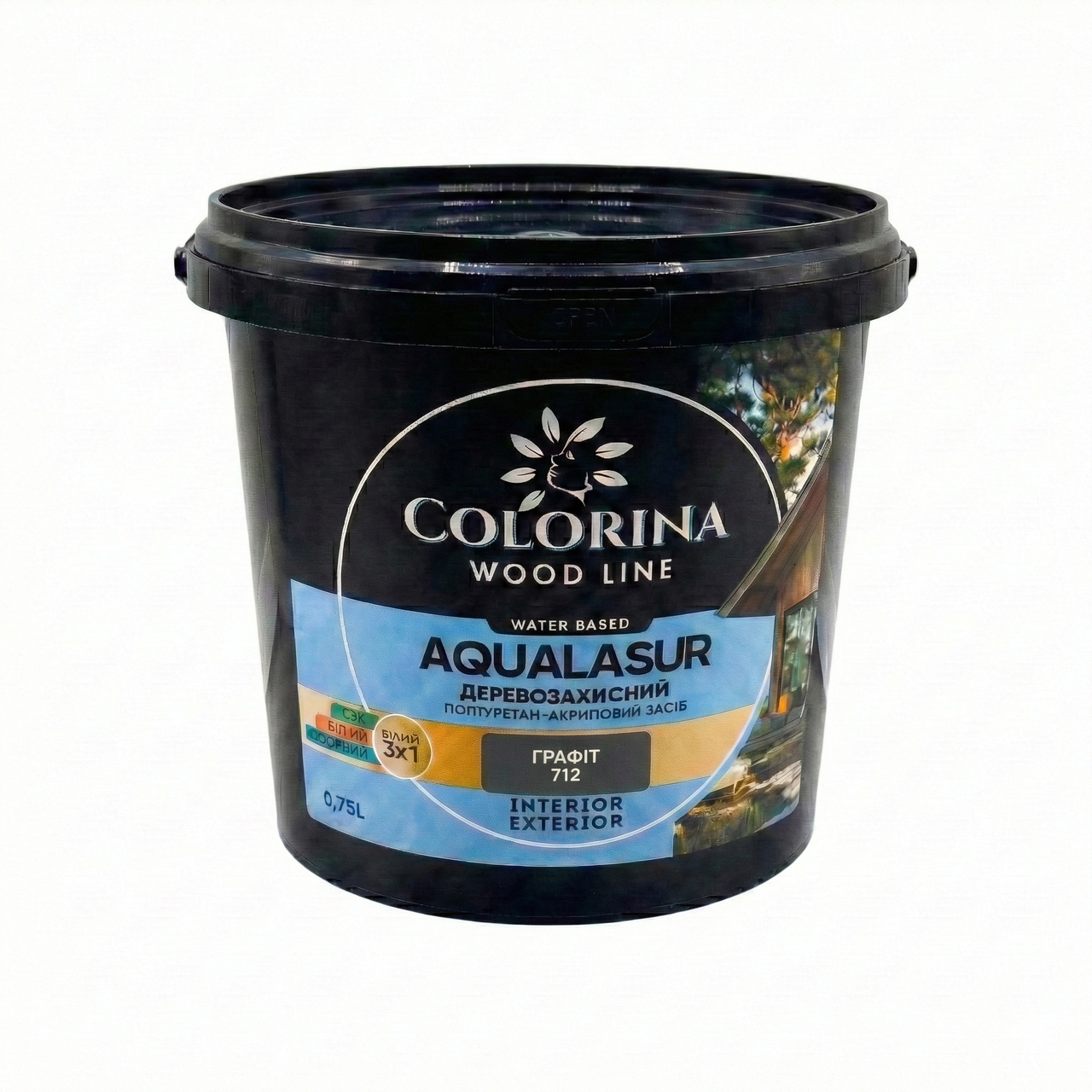 Лазурь Colorina AQUALASUR 0,75 л Графит (712)