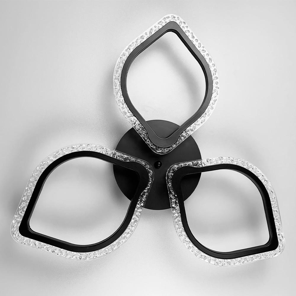 Люстра потолочная LED на 3 листочка 47W Черный (A2522/3)