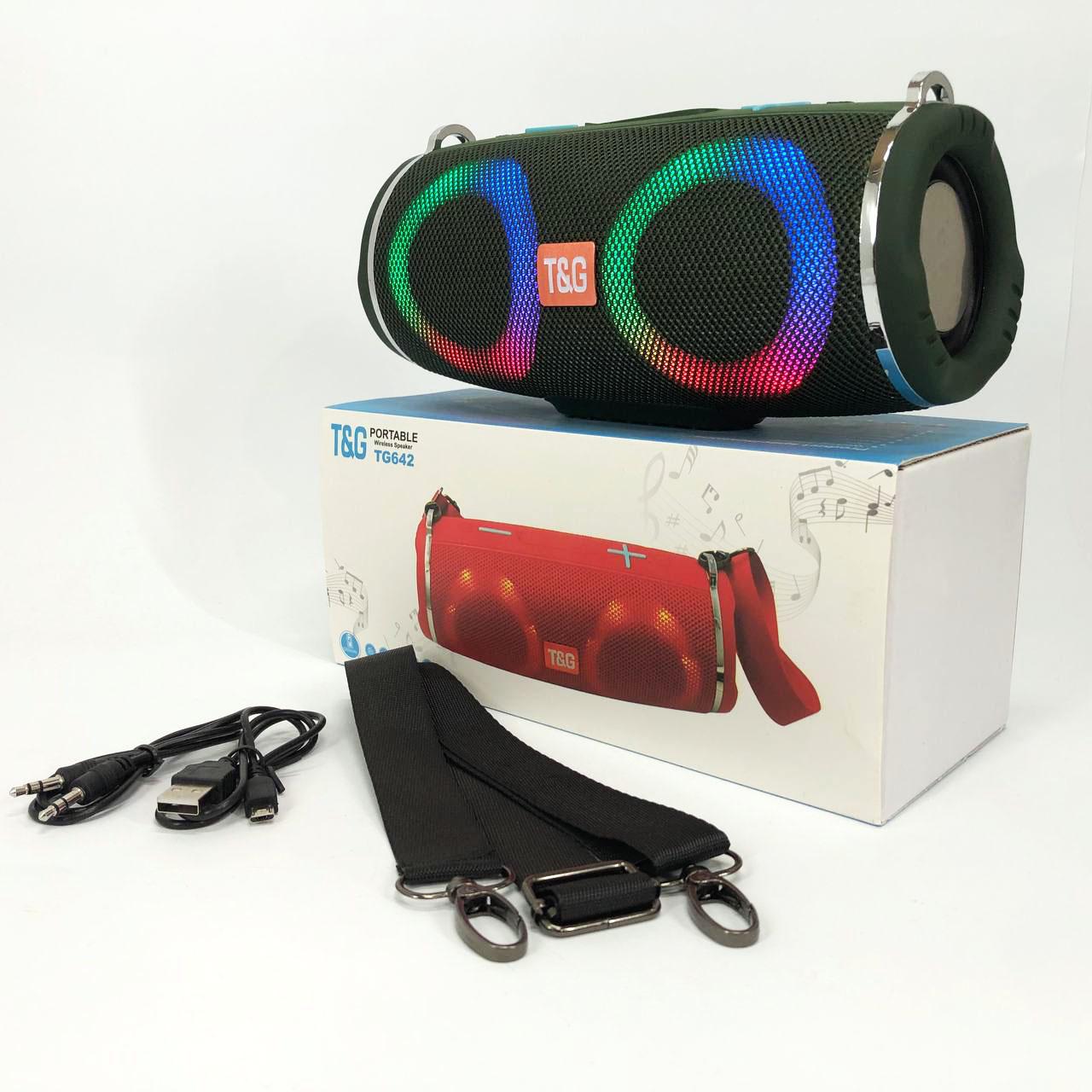 Колонка портативная с RGB подсветкой и ремешком TG642 Зеленый - фото 16 Колонка портативная с RGB подсветкой и ремешком TG642 Зеленый - фото 16