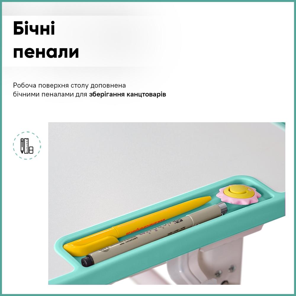 Парта детская школьная со стулом Evo-kids BD-04 Z XL Teddy с лампой Зеленый - фото 7 Парта детская школьная со стулом Evo-kids BD-04 Z XL Teddy с лампой Зеленый - фото 7