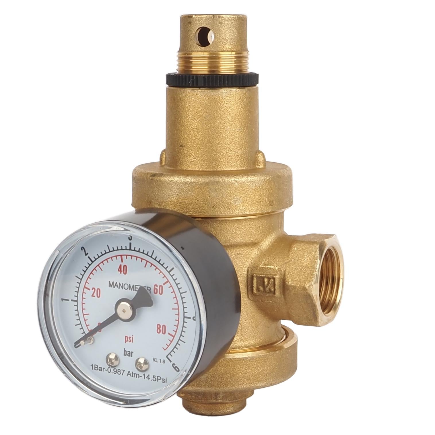Редуктор давления воды 1/2" 0,5-6 бар с манометром усиленный Malgorani Eurobrass 143
