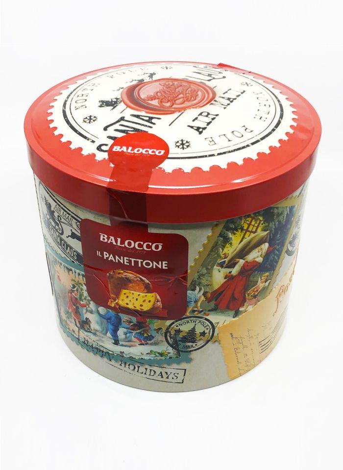 Панеттоне новогодний Balocco Panettone Santa Claus в эксклюзивной жестяной коробке 750 г