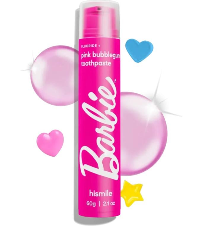 Зубная паста со вкусом жвачки Hismile Barbie Pink Bubblegum Toothpaste 60 г