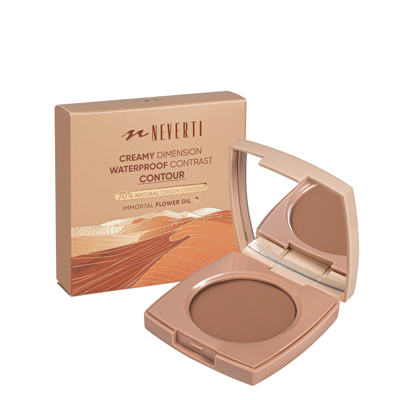 Контуринг для обличчя кремовий Neverti Creamy Dimension Waterproof Contrast Contour 003 Mocha Світло-коричневий (NP204)
