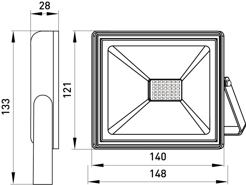 Прожектор LED E.NEXT e.LED.flood.stand.30.6000 30W 220V 2400lm 6000K IP65 140x28x121 мм (l0790003) - фото 4 Прожектор LED E.NEXT e.LED.flood.stand.30.6000 30W 220V 2400lm 6000K IP65 140x28x121 мм (l0790003) - фото 4