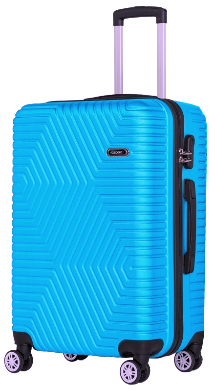 Чемодан пластиковый средний GD Polo на колесах 70 л Голубой