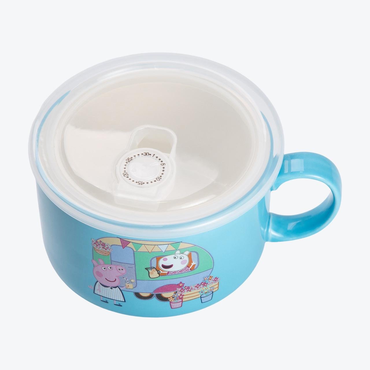 Чашка Peppa Pig для бульйону/локшини/супу керамічна герметична з кришкою 770 мл Синій (HP-15-12) - фото 2 Чашка Peppa Pig для бульйону/локшини/супу керамічна герметична з кришкою 770 мл Синій (HP-15-12) - фото 2