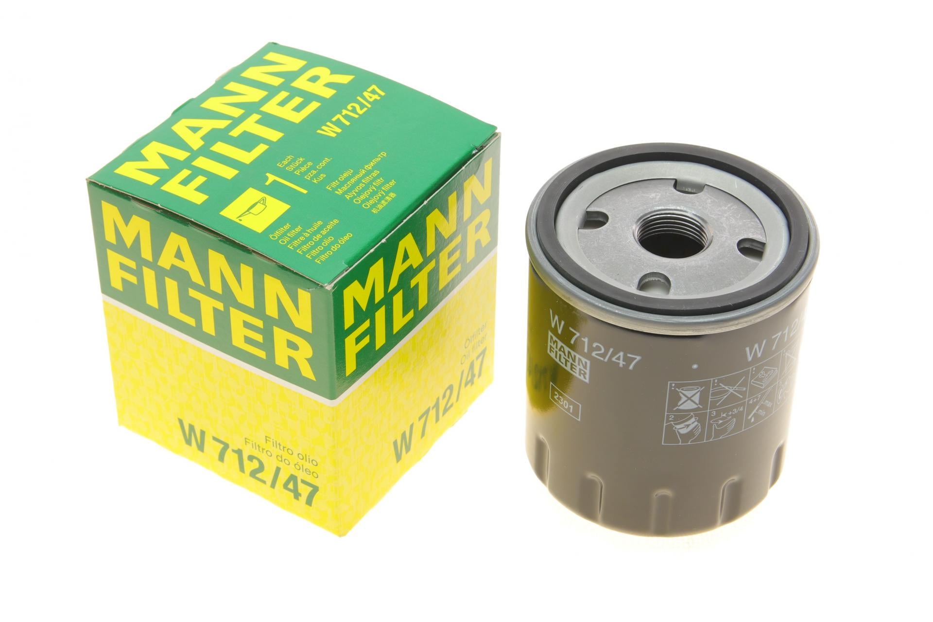 Фильтр масляный Mann-Filter для Renault Trafic/Master 1,7/2,0/2,2 80-98 (W 712/47)